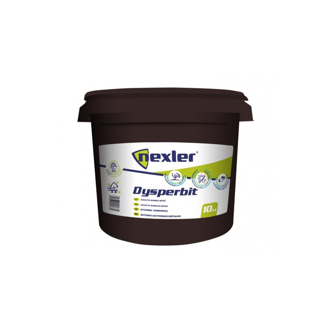 Dispersinė Bituminė – Kaučiukinė Mastika Nexler Dysperbit, 10kg-Mastikos
