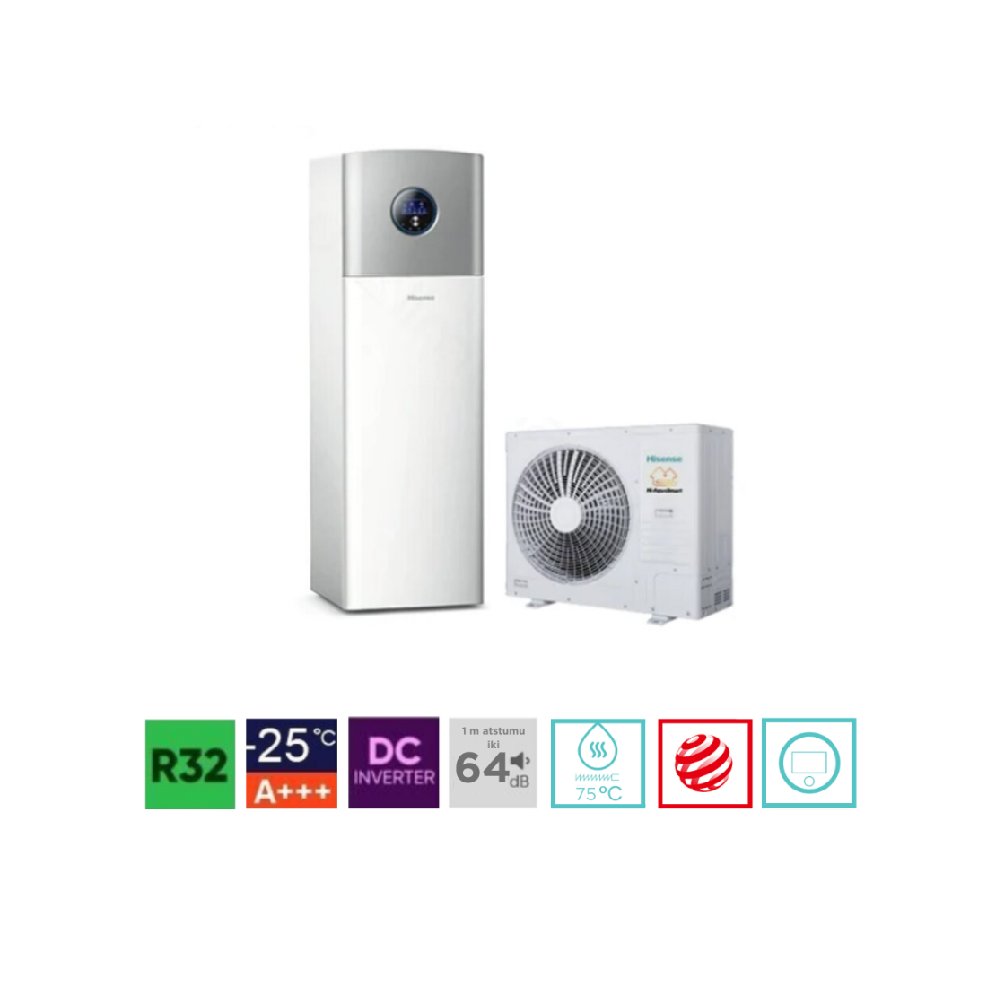 Split šilumos siurblių oras-vanduo Hisense Hi - therma Integra 4.4 kW komplektai-Vėdinimo sistemos priedai