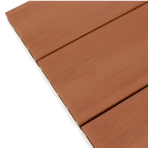 Scandic WPC Hollow tuščiavidurė terasinė lenta 20x140x3600, medžio imitacija/rifliuota, Brick brown-Medžio statybinės medžiagos